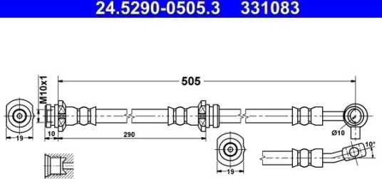 ATE 24.5290 0505.3 Bremseslange