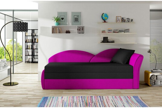 Chasidi 2 seter Sovesofa Høyre Svart/Rosa