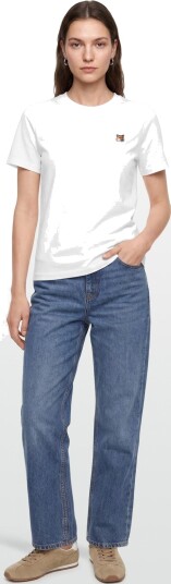 Maison Kitsune Fox Head Patch Regular Tee Shirt White M