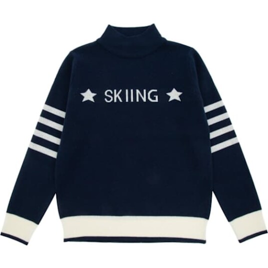 WoolLand Oppdal Knitted Sweater Jente Blue Ink 146 152