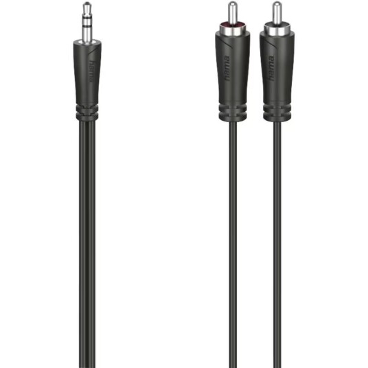 Hama 1,5m Mini-Phone Stereo 3.5mm til RCA lydkabel Svart