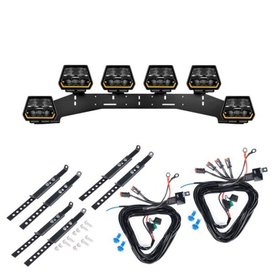 Ekstralys PURELUX Panther 5   Rund / 15 cm / 90W 6 stk   Komplett pakke WRC