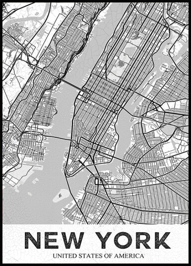 New York White Plakat Plakat / 100x150cm
