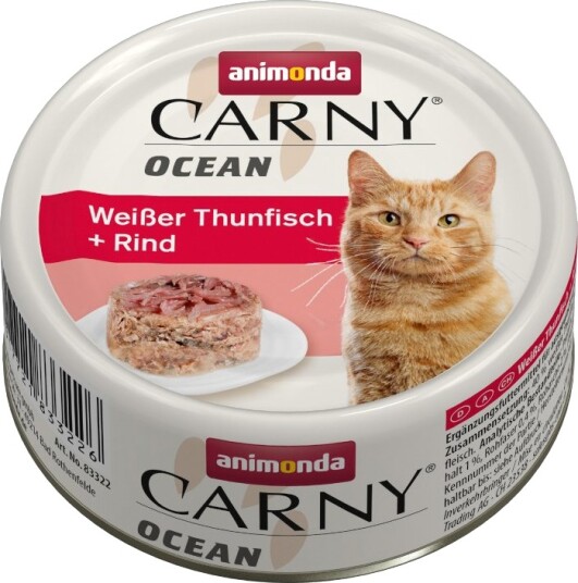 Animonda Carny Våtfôr Ocean Hvit Tunfisk + Storfe 12 X 80 G