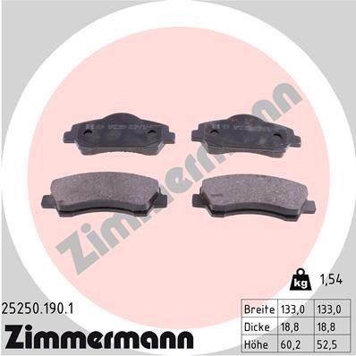 Bremseklosser ZIMMERMANN 25250.190.1 Bremseklosser ZIMMERMANN 25250.190.1