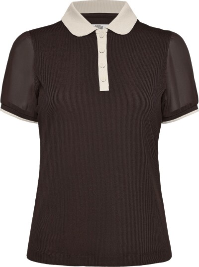 Original Penguin Golf Short Sleeve Polo With Lace Sleeves CHOCOLATE TORTE S
