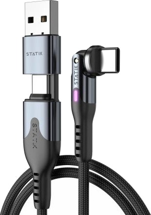 Statik Powerpivot Pro Nylon Klem-Lader Usb-C Til Usb-C 2 M Svart Statik Powerpivot Pro Nylon Klem-Lader Usb-C Til Usb-C 2 M Svart