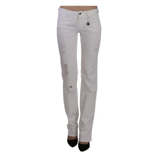 Costume National Dame Jeans Hvit W26,
