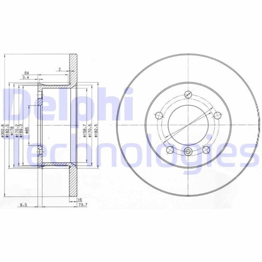 Bremseskive DELPHI BG2556 Bremseskive DELPHI BG2556