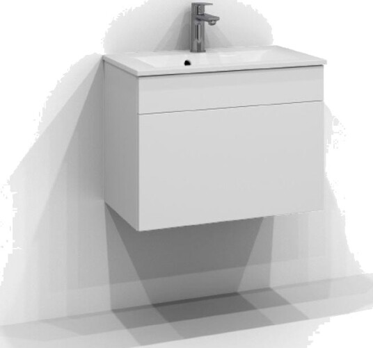 Svedbergs Poem Plan Servantskap Slim D35 med 1 Skuff Hvit / 60cm Push Open SV-3356111-P