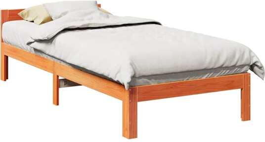Sengeramme uten madrass voksbrun 90x200 cm heltre furu 8721158637086