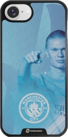 Phonecases3D iPhone 16e Man City Haaland 3D mobildeksel, svart