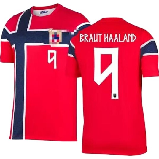 2026-2027 Norges herrelandslag i fotball T-skjorte for voksne (nr. 9 Haaland trykt) XXL