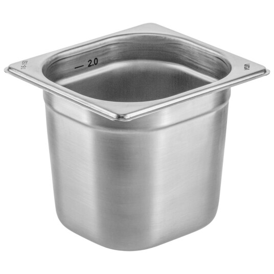 VEGA Kantine Premium GN 1/6; Størrelse GN 1/6, 2.3l, 17.6x16.2x15 cm (LxBxD); Sølvfarge