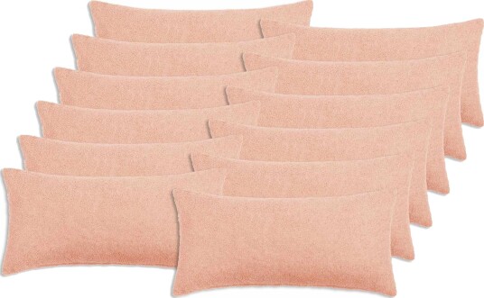 vidaXL Putetrekk 12 pcs HEERLEN Rosa 40 x 80 cm Bouclé