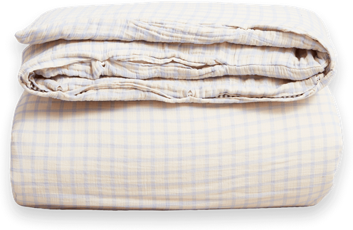 Garbo&Friends Gingham Sky Blue Muslin dobbelt dynetrekk 220x240 cm