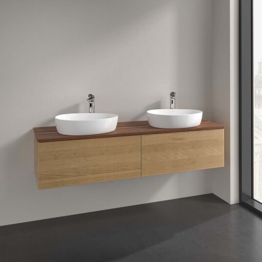 Villeroy & Boch Antao Servantskap med 2 skuffer 160x50x36 cm u/lys Eik/Valnøtt Villeroy & Boch Antao Servantskap med 2 skuffer 160x50x36 cm u/lys Eik/Valnøtt