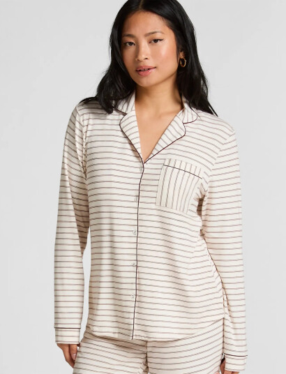 Hunkemöller Essential Jersey Long-Sleeved Jacket - Cream - XS