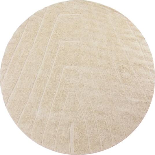 Rundt teppe Sivia Natural Cotton Shaggy beige Størrelse: Ø 200 cm Rundt teppe Sivia Natural Cotton Shaggy beige Størrelse: Ø 200 cm