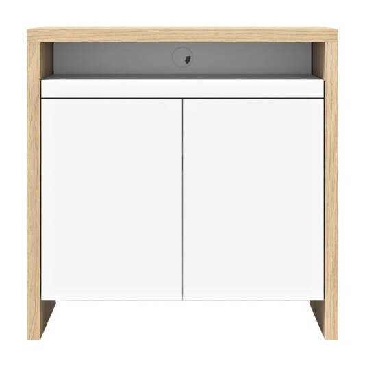 Temahome Olival Sidebord, Lys eik/Hvit, 90x42x90 Unoliving