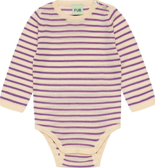 FUB Body I/e   Ull   Krem/Violet   FUB   74   Langermet Body Beige Hvit Lilla