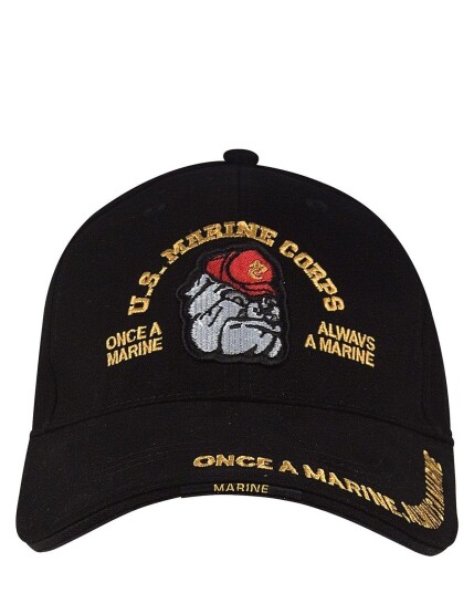 Rothco Deluxe Baskeball Cap - Marine Bulldog svart Svart Rothco Deluxe Baskeball Cap - Marine Bulldog svart Svart