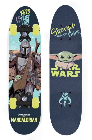 Star Wars Mandalorian Wooden Skateboard Star Wars Mandalorian Wooden Skateboard