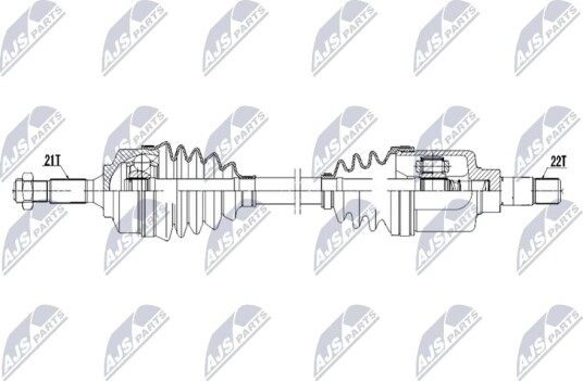 NTY NPW PE 126 Drivaksel