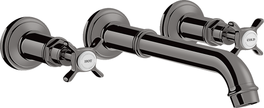 Axor Montreux 3-hulls Servantbatteri Tutlengde 165-225 mm, Polert Sort Krom Axor Montreux 3-hulls Servantbatteri Tutlengde 165-225 mm, Polert Sort Krom
