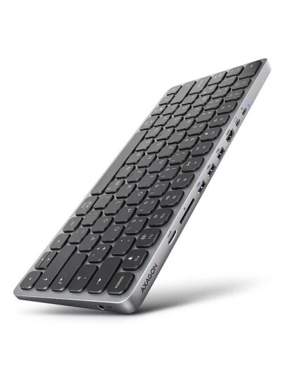 AXAGON USB C 9 in 1 Keyboard HUB Tysk Svart AXAGON USB C 9 in 1 Keyboard HUB Tysk Svart