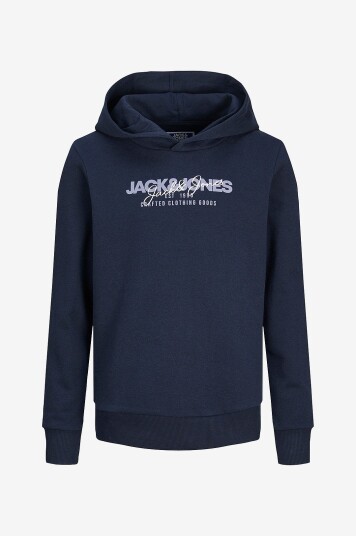 Jack & Jones Junior Collegegenser jjAlvis Sweat Hood Jnr Blå