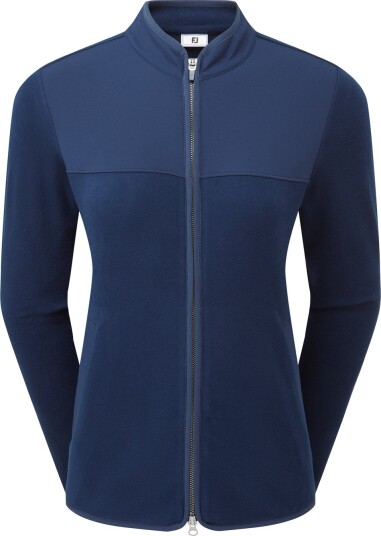 FootJoy Microfleece Full Zip Midlayer Blå Golfgenser dame Navy Small