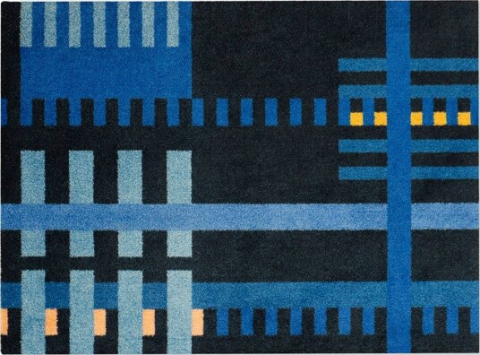 Heymat Loom Bauhaus dørmatte blå 85x115 cm