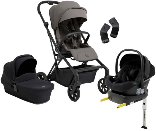 Beemoo Pro Twist Duovogn inkl. Beemoo Route Babybilstol &  Base Mocha Grey/Black Stone