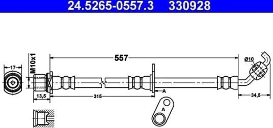ATE 24.5265 0557.3 Bremseslange