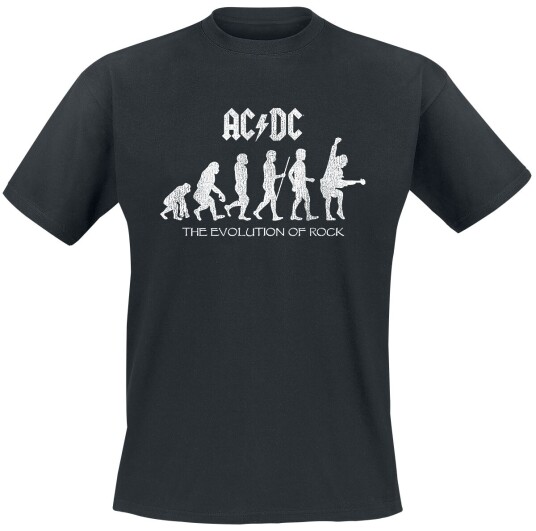 AC/DC T-skjorte Evolution Of Rock S til 5XL Herrer svart