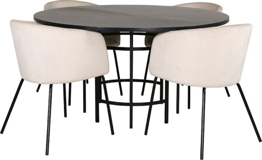 Spisegruppe furniture/fashion Copenhagen Ø140 cm med 4 Berit Stoler