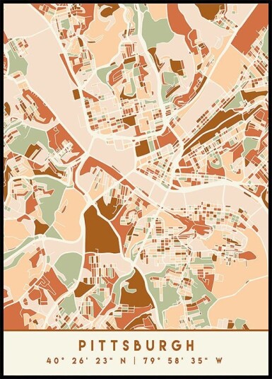 Black Maps Earth Tones 67 Plakat Plakat / 50x70cm