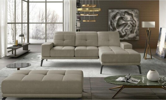 Hjørnesofa Eltap Torrense 265x175x98 cm Paros 02 Beige Høyre