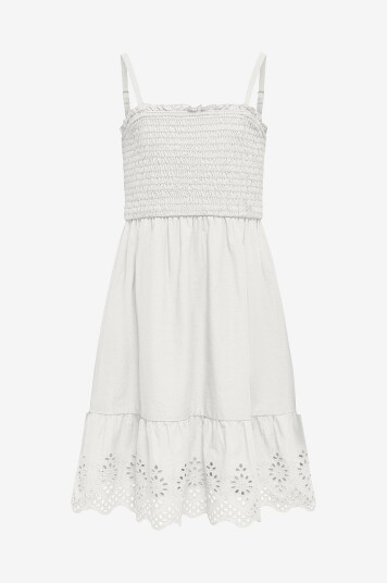 Kids Only Kjole Koglou Life Emb Smock Dress Wvn Hvit