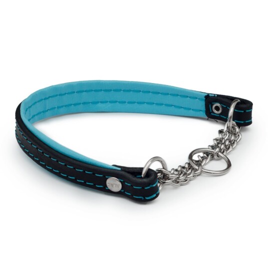 Alac Hundehalsbånd med Kjetting - 35 cm - Blå