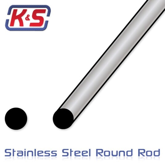 K&S 5487133 Stainless rod 2.4x305mm 3/32'' 1