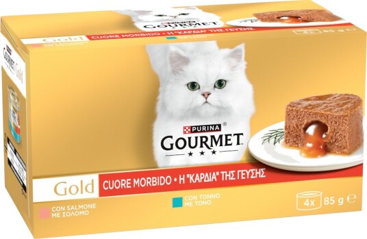 Gourmet Gold Melting Heart Våtfôr Blandet Fisk 16x85g