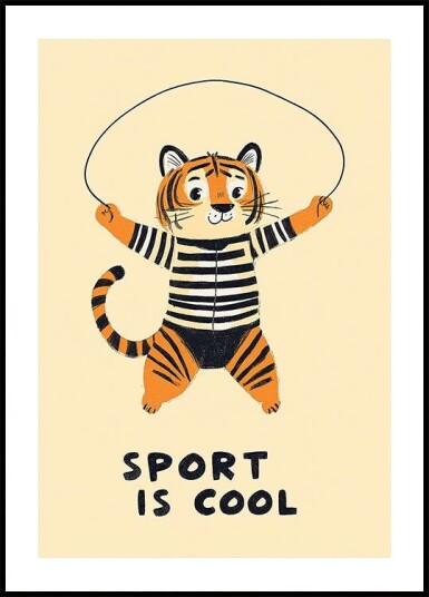 Jumping Tiger Fun Plakat / 30x40cm