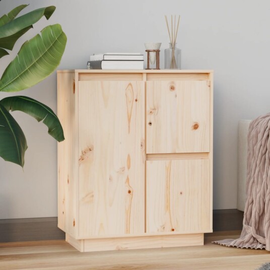 vidaXL Skjenk 60x34x75 cm heltre furu