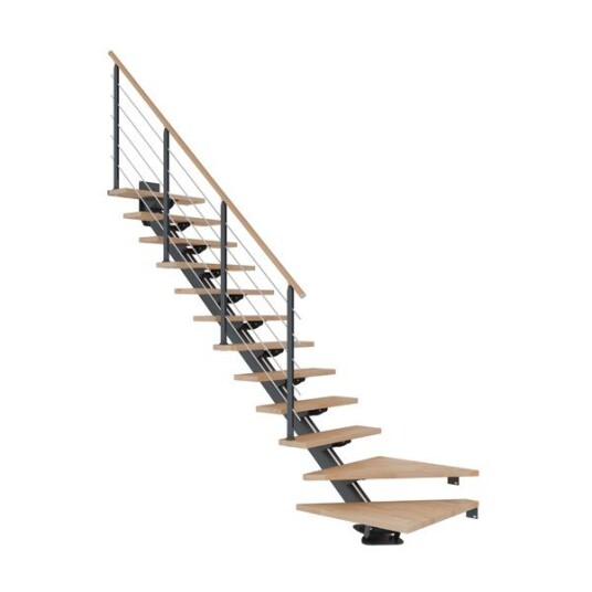 Dolle Sydney Bøk Oljeret L-trapp Antracit Design 13T 85W