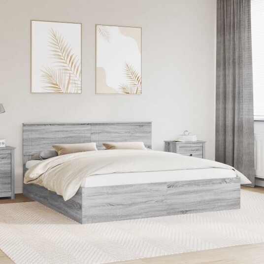 Sengestamme Grå Sonoma 200 x 200 cm Konstruert tre