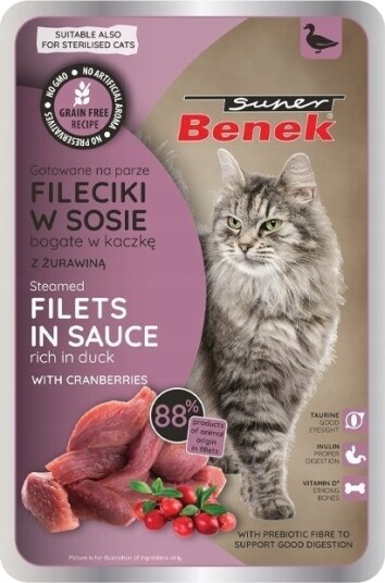 Super Benek Andefilet Med Tyttebærsaus Våtfôr 85 G