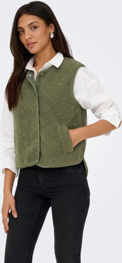 JDY Jdysimina Teddy Waistcoat Otw Qiq Noos Khaki green M