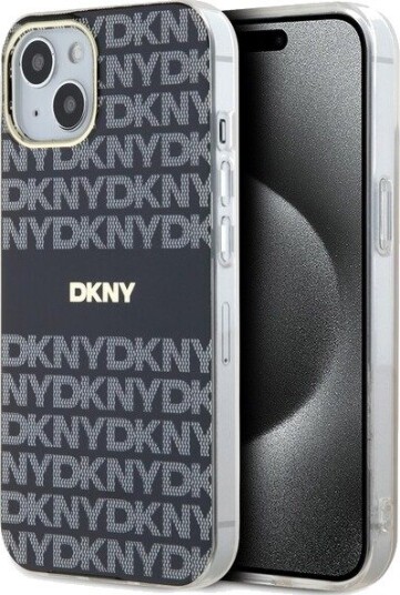 DKNY IML Mono & Stripe MagSafe-etui til iPhone 15 Plus / 14 Plus - Svart